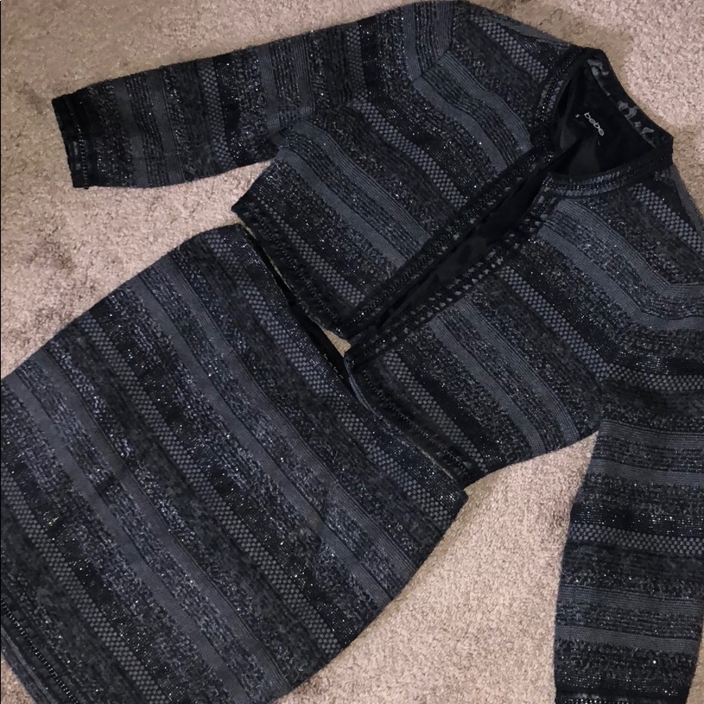 Bebe shimmery suit